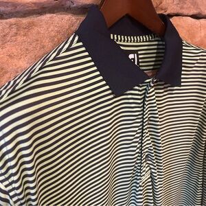 Striped FJ‎ Polo golf Shirt - Green and Black